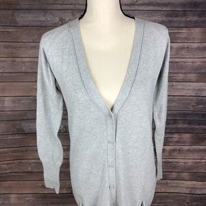 Zara Long Gray Button Down Cardigan
